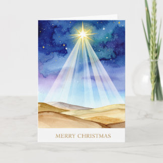 Bethlehem Night Sky Star Merry Christmas Holiday  Card