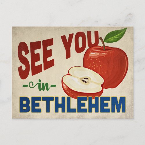 Bethlehem Pennsylvania Apple _ Vintage Travel Postcard