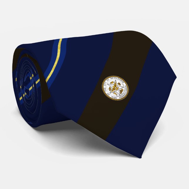 Bethlehem (Pennsylvania) city flag Neck Tie (Rolled)