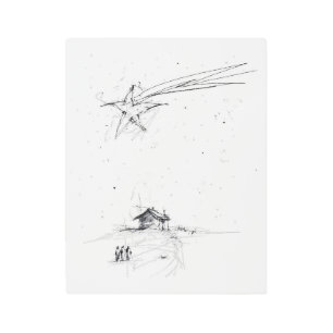 Bethlehem Star and Three Kings - Nativity Scene Metal Print