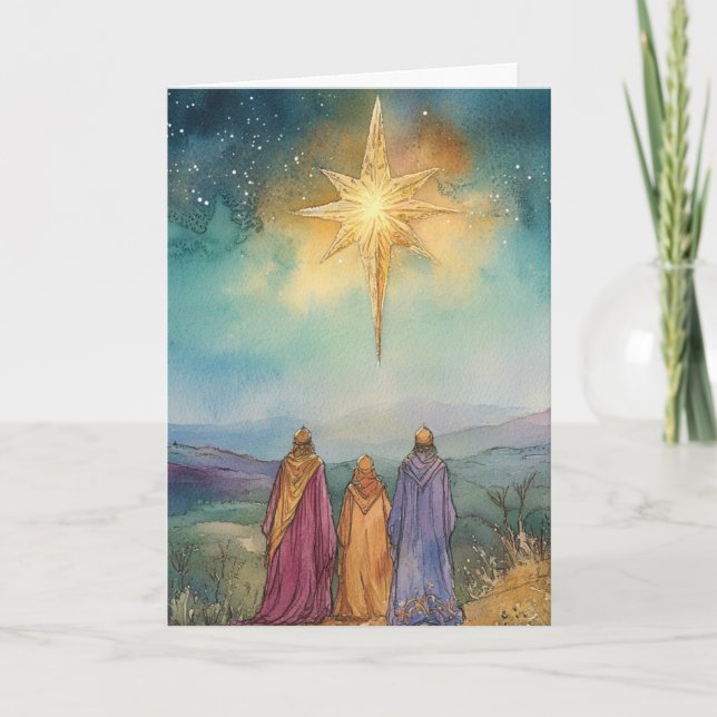 Bethlehem Star Guides Wise Men Card (Front)