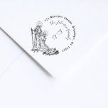 Bethlehem Star Holy Family Return Address Self-inking Stamp<br><div class="desc">This beautiful Christmas address stamp features a tender vintage art Nativity scene (Holy Family) and the Bethlehem Star shining above them, with your address and family name in the semicircle. The address is written in simple font and your family name in elegant calligraphy script. Personalize this design by clicking on...</div>