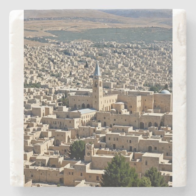 Bethlehem town, Marble Stone Coaster (Front)