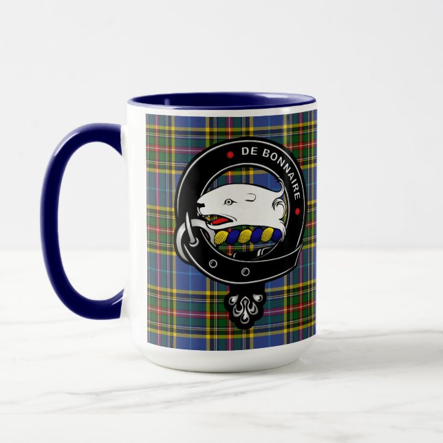 Bethune Clan Badge & Tartan Mug (Left)