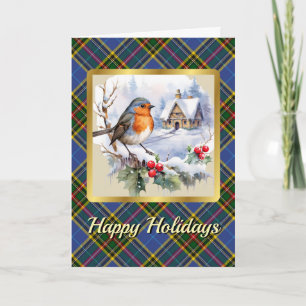 Bethune Crest & Tartan w/Robin Personalized Card