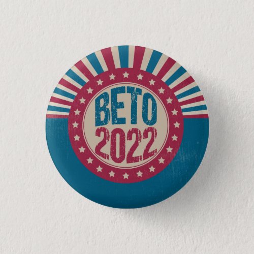 Beto 2022 for Governor Cool Vintage American Flag Button