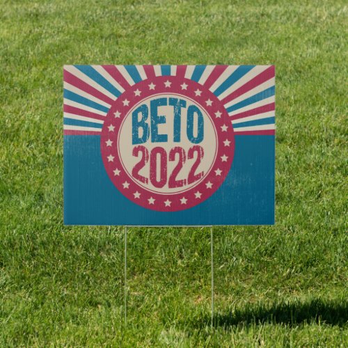 Beto 2022 for Governor Vintage American Flag Yard Sign