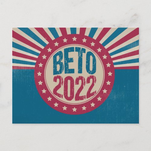 Beto 2022 Vintage American Flag Governor Election Postcard