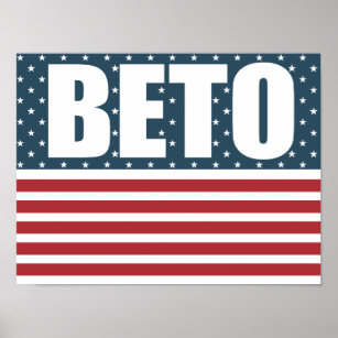 Beto American Flag Texas Governor Midterm Election Poster