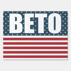 Beto for Governor 2022 Patriotic American Flag Sign
