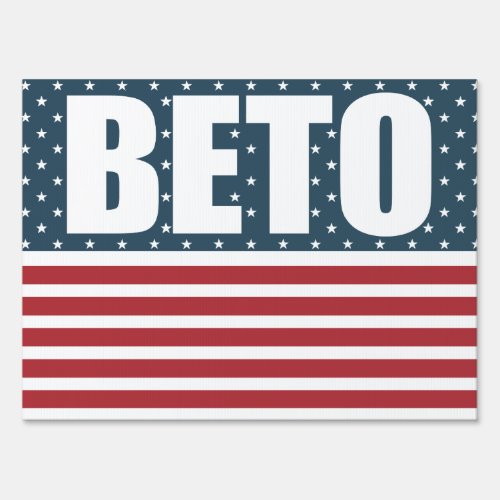 Beto for Governor 2022 Patriotic American Flag Sign