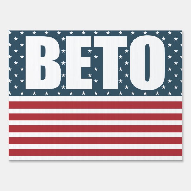 Beto for Governor 2022 Patriotic American Flag Sign (Back)