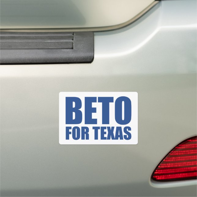 Beto For Texas blue and white modern Car Magnet (In Situ)
