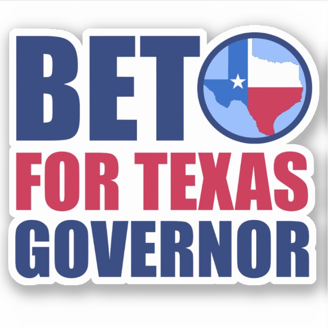 Beto for Texas Governor 2022 Election Political Sticker (Front)