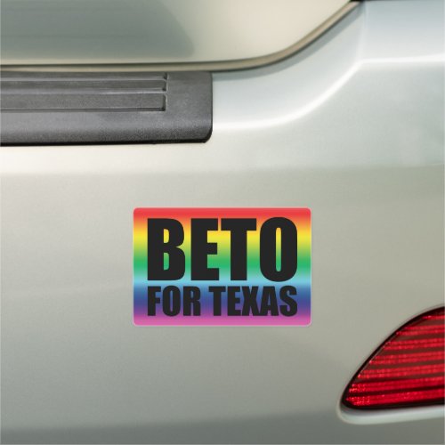 Beto For Texas rainbow gay pride lgbt modern Car Magnet