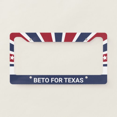 Beto for Texas Vote November 8 2022 Red Blue License Plate Frame
