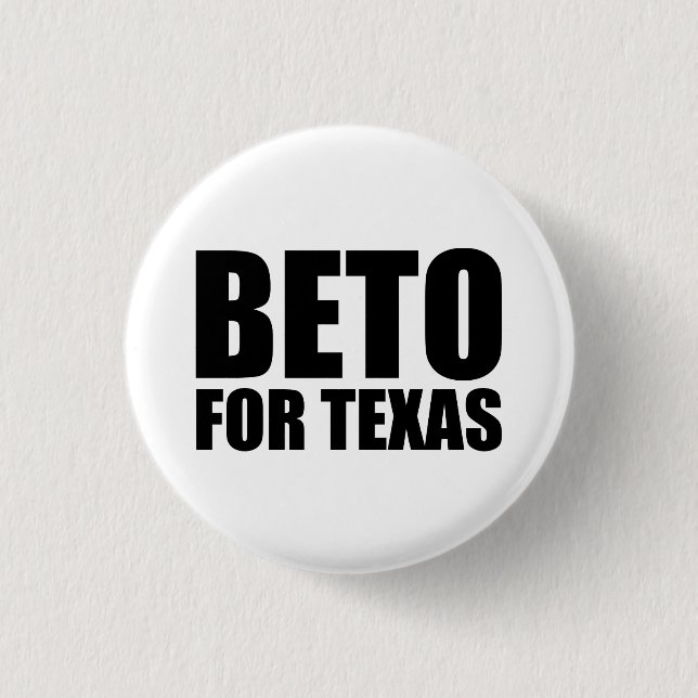 Beto For Texas white and black modern Button (Front)