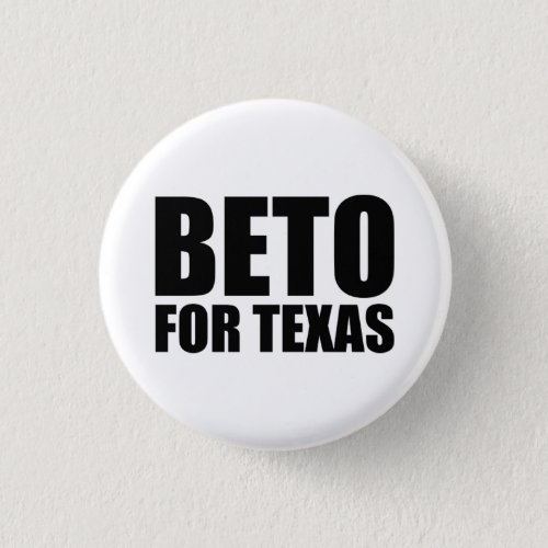 Beto For Texas white and black modern Button