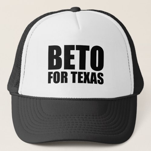 Beto For Texas white and black modern Typography Trucker Hat