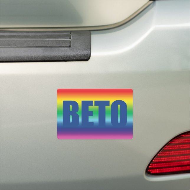 Beto O’Rourke blue rainbow lgbt gay pride  Car Magnet (In Situ)