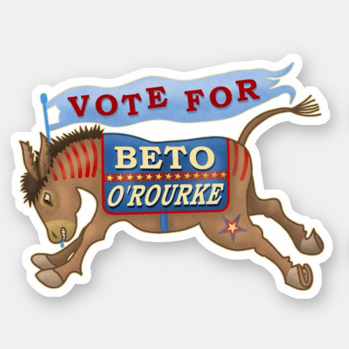 Beto ORourke for President 2020 Democrat Donkey Sticker