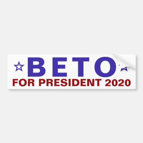 Beto ORourke for President 2020 Election Democrat Bumper Sticker