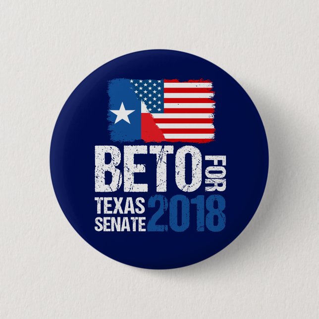Beto O'Rourke for Texas Senate 2018 Election Button (Front)