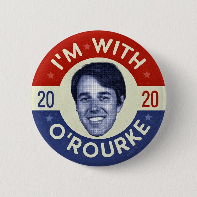 Beto O'Rourke President 2020 Democrat Photo Retro Button (Front)