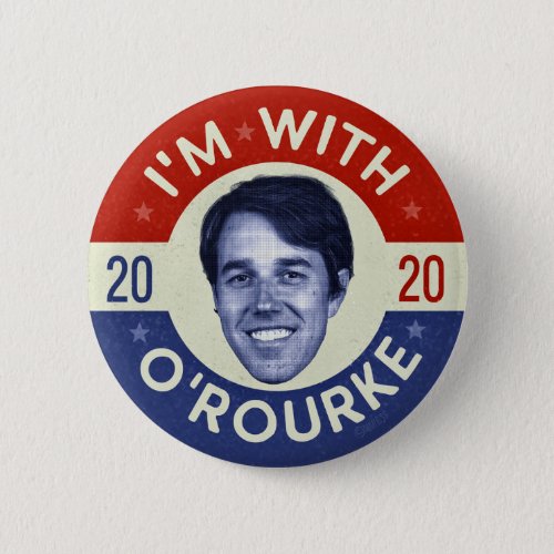 Beto ORourke President 2020 Democrat Photo Retro Button