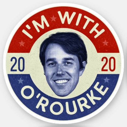 Beto ORourke President 2020 Democrat Photo Retro Sticker