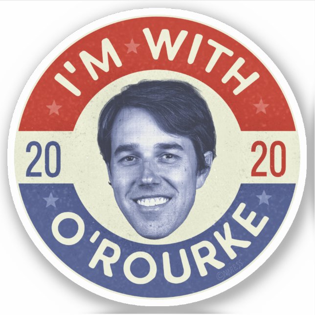 Beto O'Rourke President 2020 Democrat Photo Retro Sticker (Front)