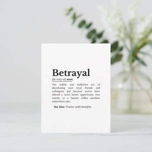 Betrayal Definition Funny Version (Standing Front)