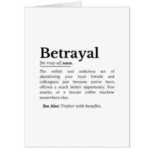 Betrayal Definition Funny Version Card