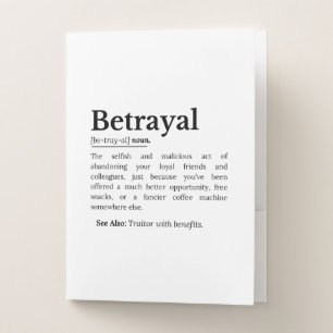 Betrayal Definition Funny Version Pocket Folder