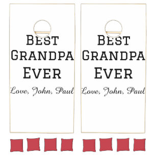 Bets Grandpa ever grandfather gifts simple name Cornhole Set