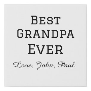 Bets Grandpa ever grandfather gifts simple name Faux Canvas Print