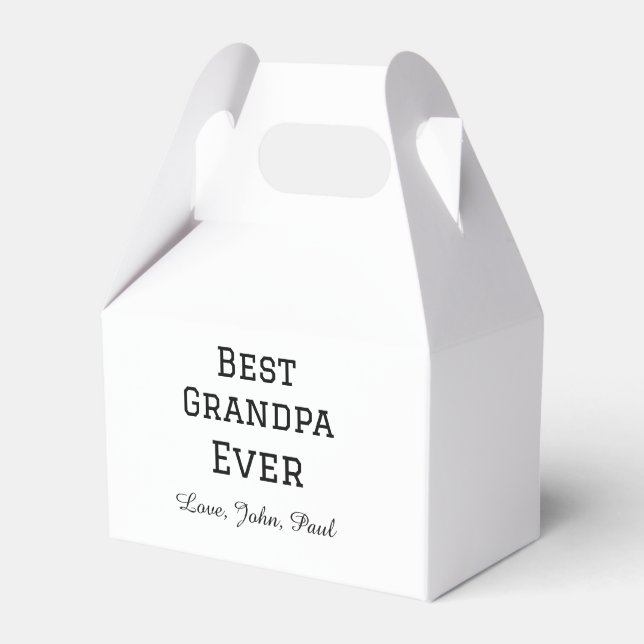 Bets Grandpa ever grandfather gifts simple name Favor Boxes (Front Side)