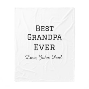 Bets Grandpa ever grandfather gifts simple name Fleece Blanket