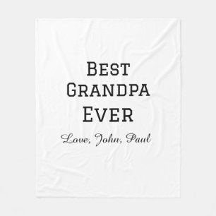 Bets Grandpa ever grandfather gifts simple name Fleece Blanket