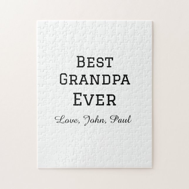 Bets Grandpa ever grandfather gifts simple name Jigsaw Puzzle (Vertical)