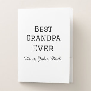 Bets Grandpa ever grandfather gifts simple name Pocket Folder