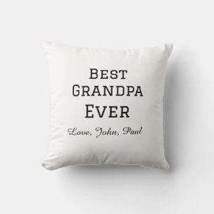 Bets Grandpa ever grandfather gifts simple name Throw Pillow