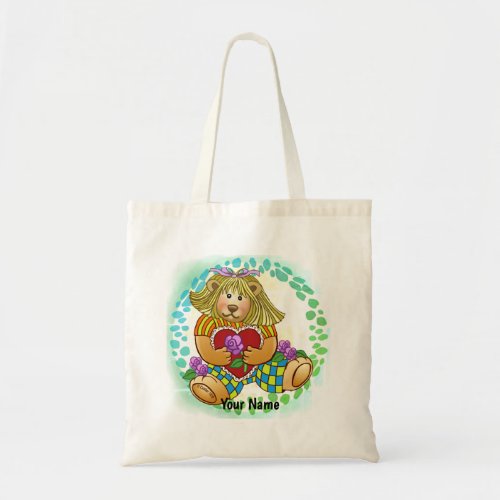 Betsy Bear Love custom name tote bag