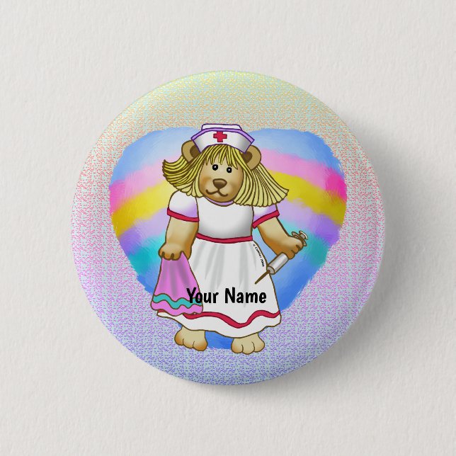 Betsy Bear Nurse  Button (Front)
