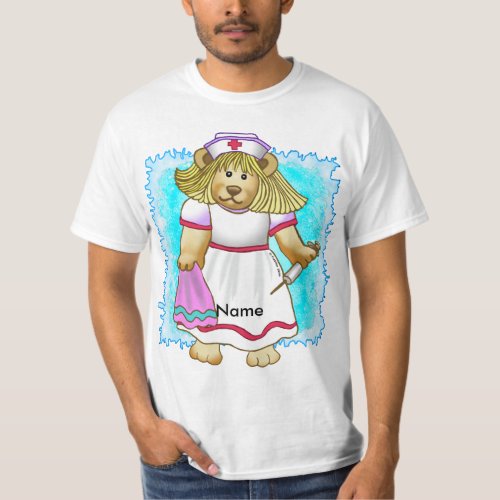 Betsy Bear Nurse custom name  t_shirt