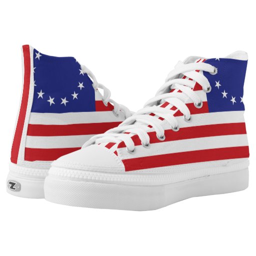 Betsy Ross 13-Star U.S. Flag Printed Shoes | Zazzle