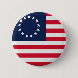 Betsy Ross 13 Stars American Flag Button