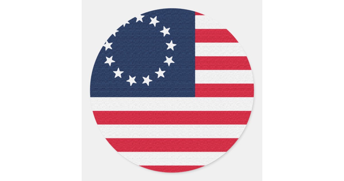 Betsy Ross 13 Stars American Flag Classic Round Sticker