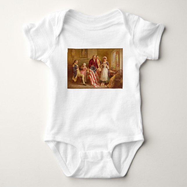 Betsy Ross, 1777 (American History) (USA Patriot) Baby Bodysuit (Front)