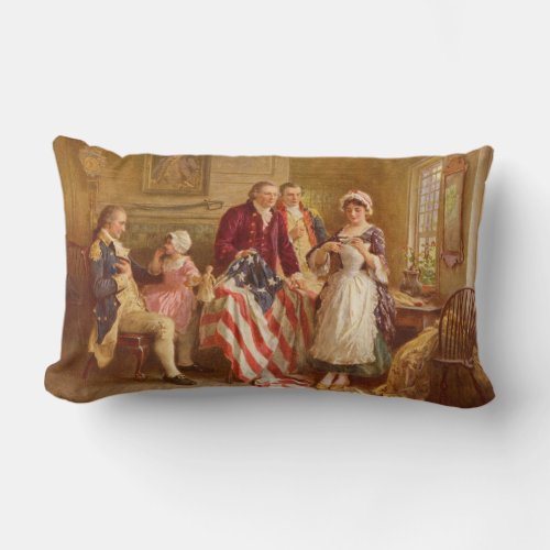 Betsy Ross 1777 American History USA Patriot Lumbar Pillow